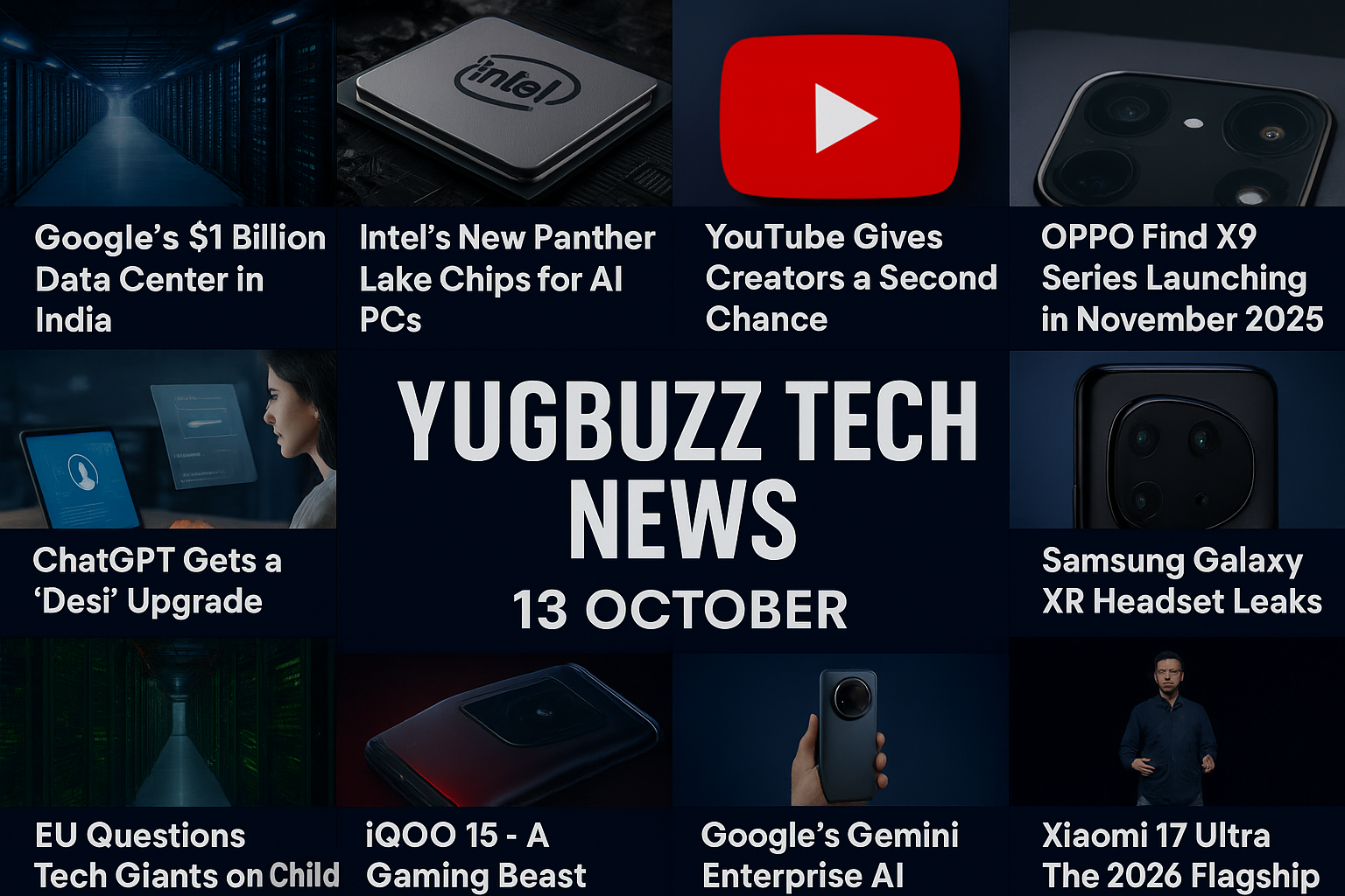 Yugbuzz Tech News 13 october: AI Upgrades, YouTube Comeback & Future Phones