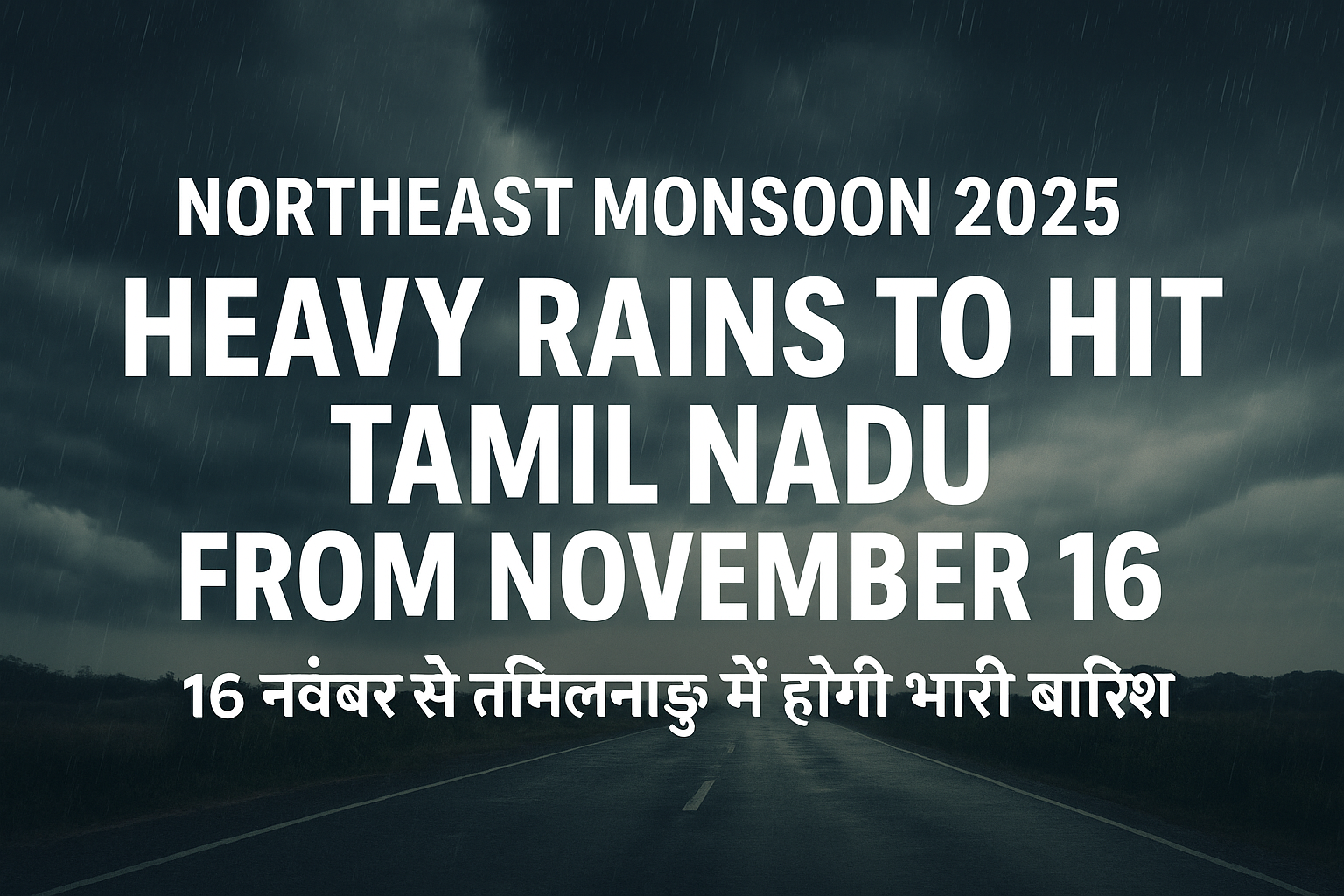 Northeast Monsoon 2025: Heavy Rains to Hit Tamil Nadu from November 16 — Full Forecast
