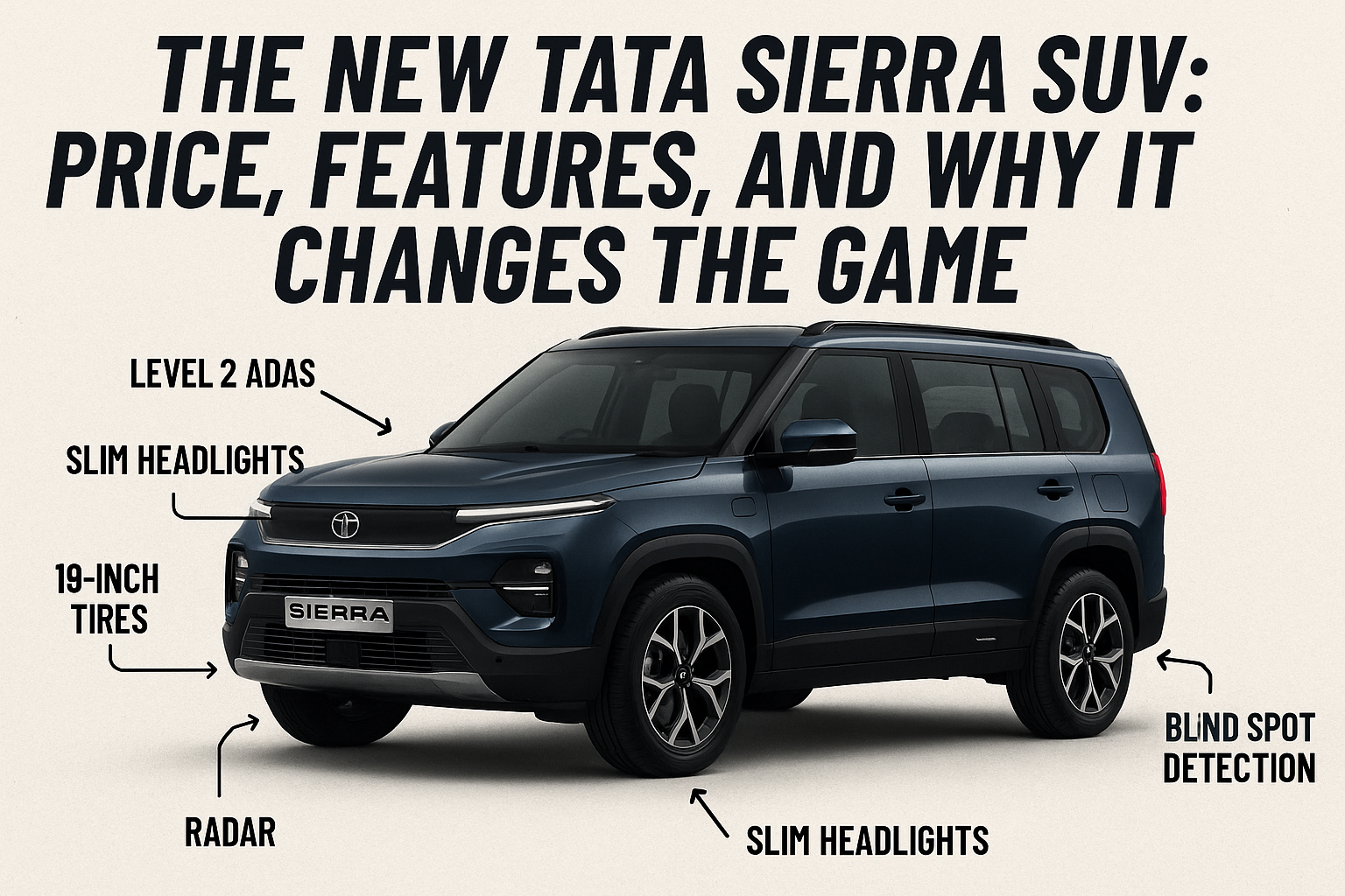 Tata Sierra 2025 लॉन्च सिर्फ ₹11.49 लाख से | Price, Features, ADAS, Screens & Full Review
