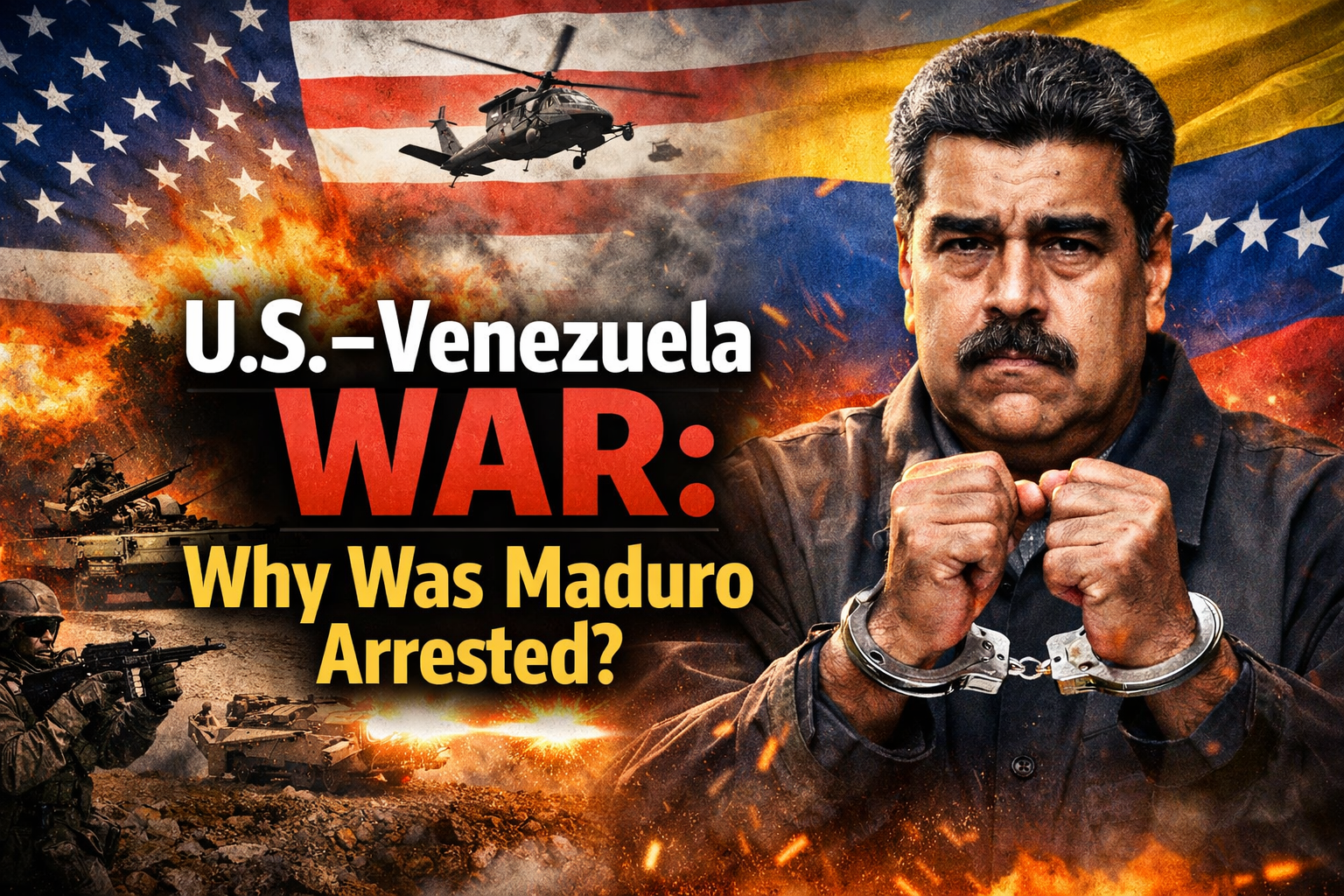 US Venezuela Crisis: अमेरिकी सैन्य कार्रवाई के बाद President Maduro की गिरफ्तारी
